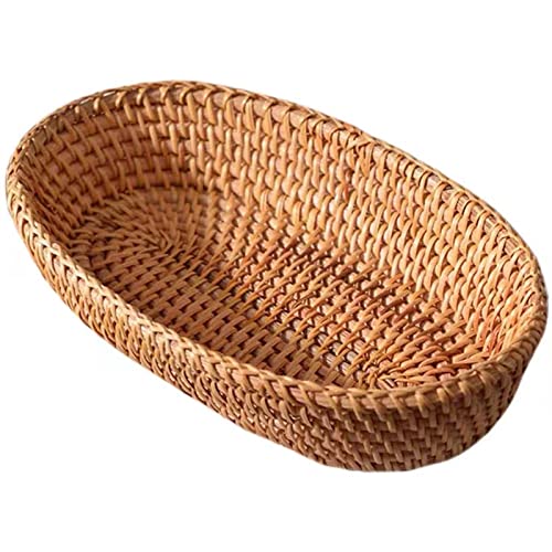 Fuukou Bread Basket Wicker Storage Basket - Small Woven Basket,Small Wicker Basket,Bread Baskets For Serving,Rattan Basket For Bread,100% Natural Rattan,100% Handmade,1 Pc #TOP3