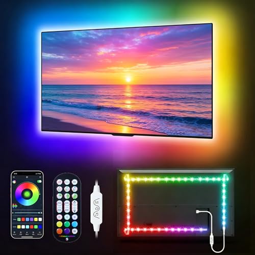 Image of MATICOD LED Lights for TV Led Backlight, 16.4ft RGB Led Strip Lights for TV Lights Behind, USB Led Light Strip for 55-70in TV, Bluetooth APP Control Music Sync Strip Lighting for Christmas Decorations