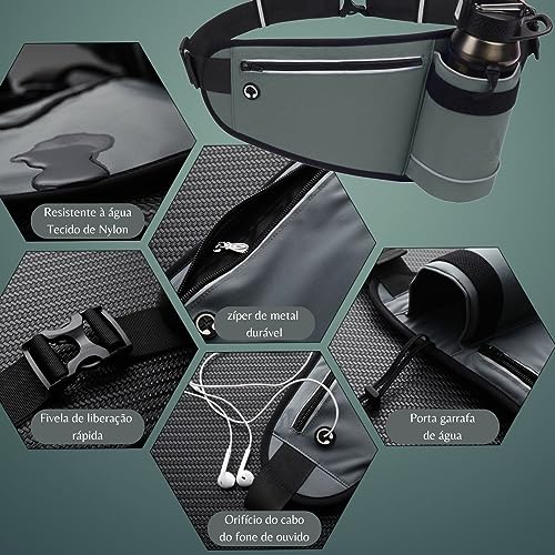 Pochete Esportiva Fitness Com Porta Garrafa De Água Impermeável Perfeita Para Corrida, Academia, Cic