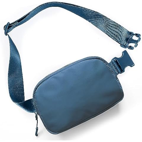 RUNBOX Unisex Mini Belt Bag with Adjustable Strap Small Waist Pouch for Workout Running Traveling Hiking, Steel Blue Cover
