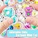 100 Pcs Mini Pencil Toppers with Capsule Toys,Cute Cartoon Pen Toppers,Filled Pencil Charms for Kids,Back to School,Student Rewards,Classroom Prizes,Gift,Vending Machine,Gumball Machine Capsules