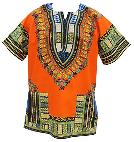 Image of Raan Pah Muang RaanPahMuang Unisex African Bright Dashiki Cotton Shirt Variety Colors