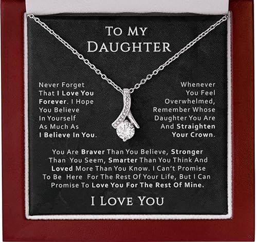 FLOWER TKV My Daughter Necklace from Dad, Father Daughter Necklace,
