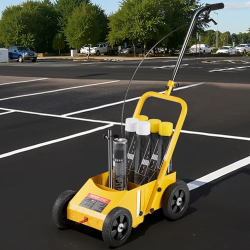 VEVOR Traceuse de Lignes 61 x 33 x 90 cm, Machine de Marquage Routier à 4 Roues, Largeur Réglable 5,6-10,2 cm, pour des Lignes Nettes sur les Routes, Garage...