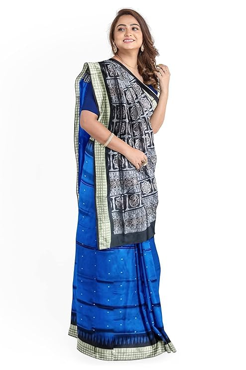 Image of Handmade Pure Bomkai Silk Saree Khandua Natural Silk Ikkat Saree For Women /Ethnic Wear /Traditonal Saree /Handloom Saree With Regular Fit Blouse Piece