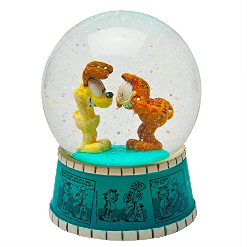 WL 85mm Garfield and Odie Water Globe Figurine with Comic Strip Base