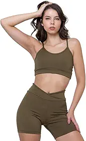 Conjunto Fitness Feminino Top e Short, Alta Compressão, Cintura Alta, Não Transparente, Roupa de Academia Feminina