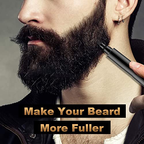 Lápis de Enchimento para Barba, Portátil Preto, Garfo Com 4 Pontas, Ponta Dupla, à Prova d'água, 2