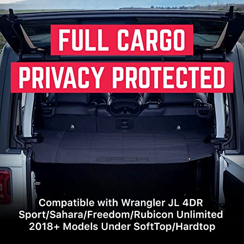 Image of GPCA Cargo Cover for Jeep Wrangler 2018-Present, JL 4-Door SoftTop
