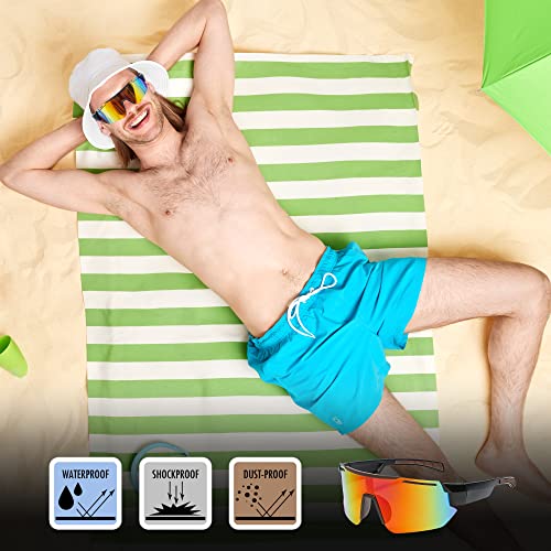 Unisex Polarized Sports Sunglasses Uv400 Protection | Multi Color Mirror Lens| Adjustable Temple Viper Sunglasses | Baseball Glasses For Cycling, Running, Hiking, Riding And Golf For Men Women #TOP5