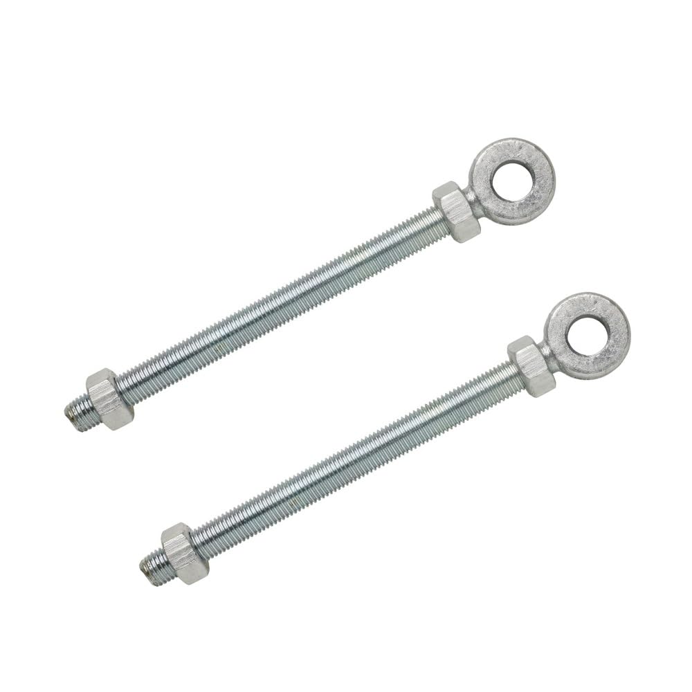 Epsom Door Handle Silver Adjustable Gate Eyes 12Mm 16Mm Or 19Mm Pin 100Mm Shaft Heavy Duty Galvanised Hinge Eye For Gates Fencing Rust-Resistant Steel Ideal For Agricultural Outdoor Use (12Mm X 100Mm)