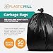PlasticMill Heavy Duty Trash Bags - Black Garbage Bags - Plastic Trash Bags for Large Rolling Trash Bins - Tall Trash Bags - 100-Gallon Large Kitchen Trash Bags, 1.3 Mil, 67