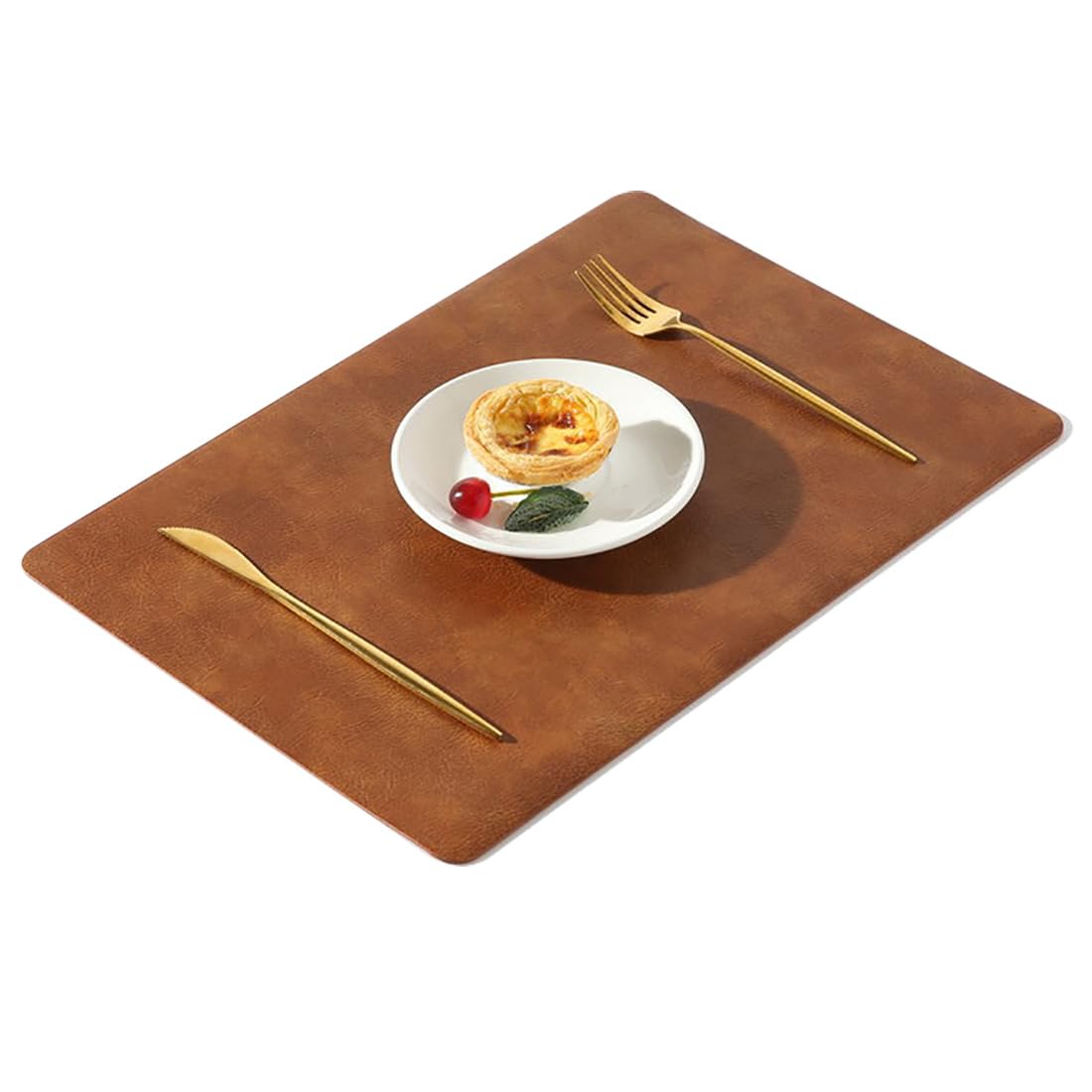 Manteles Individuales De Cuero Grandes|Tapete para Mesa De Centro De Diseño Moderno De Doble Cara|Tapete para Platos Lavable Impermeable para Cocina|43x30Cm(16,9X11,8 Pulgadas),Marrón,8 Piezas