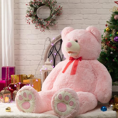 HollyHOME 150cm Teddy groß Teddybär XXL Kuscheltier Geschenk, Plüschtier Stofftier Weiches Spielzeug Bär Tedi Kuschelbär Hellrosa