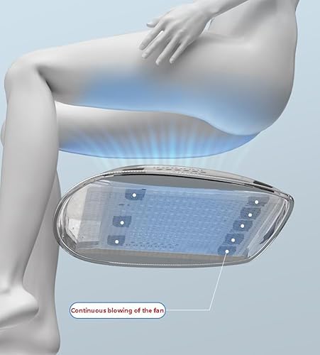 Miniatura 4 de Protector de cojín de asiento de automóvil refrigerado, transpirable, con 5 ventiladores, cable USB para asiento de automóvil, silla de oficina en