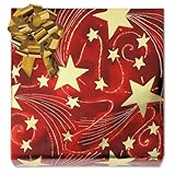 Golden Starlight Foil Rolled Gift Wrap - 38 sq. ft. Metallic wrap