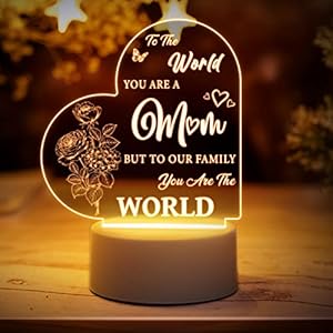 Mum Birthday Gifts – Birthday Gifts for Mum Engraved Night Light, Gifts for Mum from Daughter/Son with Touching Words…