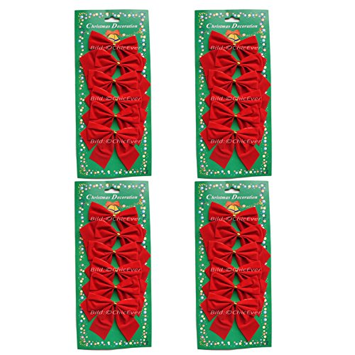 ChicEver 24x kleine Schleifen rot Weihnachten Weihnachtsschleifen 7,5cm 0236d Cover