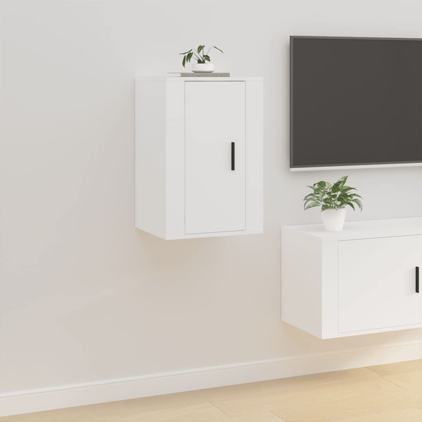 Tidyard Mobile Porta TV a Parete,Mobile TV,Pensile,Mobili TV da Parete,Tavolino Porta TV,Mobiletto TV Moderno,Armadio per TV,Mobiletto Basso Porta TV 2 pz Bianco 40x34,5x60 cm
