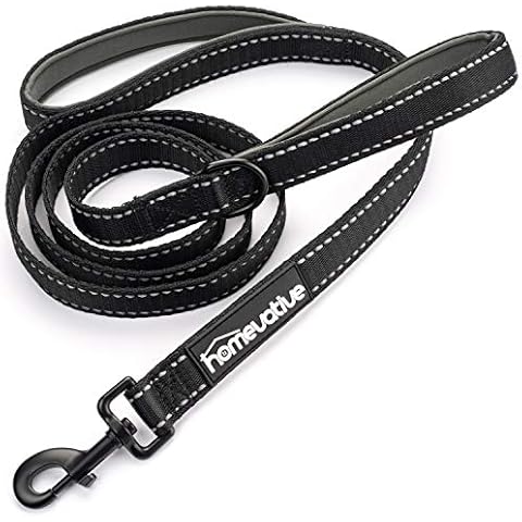Homevative 6ft Dog Leash - Padded Double Handle, Reflective, Heavy Duty Clip, for Walking, Running or Hiking Cover