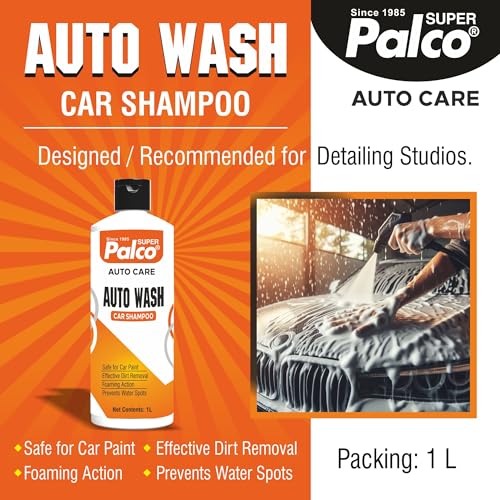 Image of PALCO Combo Auto Care 2 Products | Auto Wash Car Shampoo 1 Litre & Auto Polish 1 Litre | UV Protection Non-Sticky Finish Instant Shine Cleaning & Polishing Kit