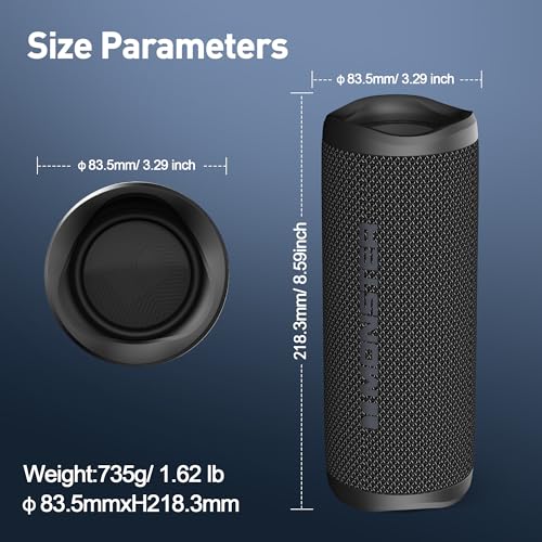 Monster S620 Bluetooth Speaker, Wireless Portable Outdoor Bluetooth Speakers, 60W True Wireless Stereo IPX8 Waterproof, Dual PairingBluetooth 5.4 Built-in Mic, Perfect for Home, Black - Image 6