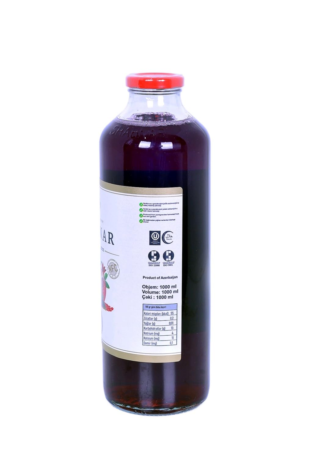 SHAHNAR 6 x 1L Granatapfelsaft – 100% Direktsaft aus Granatapfelkernen, Naturtrüb, Kaltgepresst, Ungefiltert, Ohne Zuckerzusatz, Premium-Qualität aus Aserbaidschan