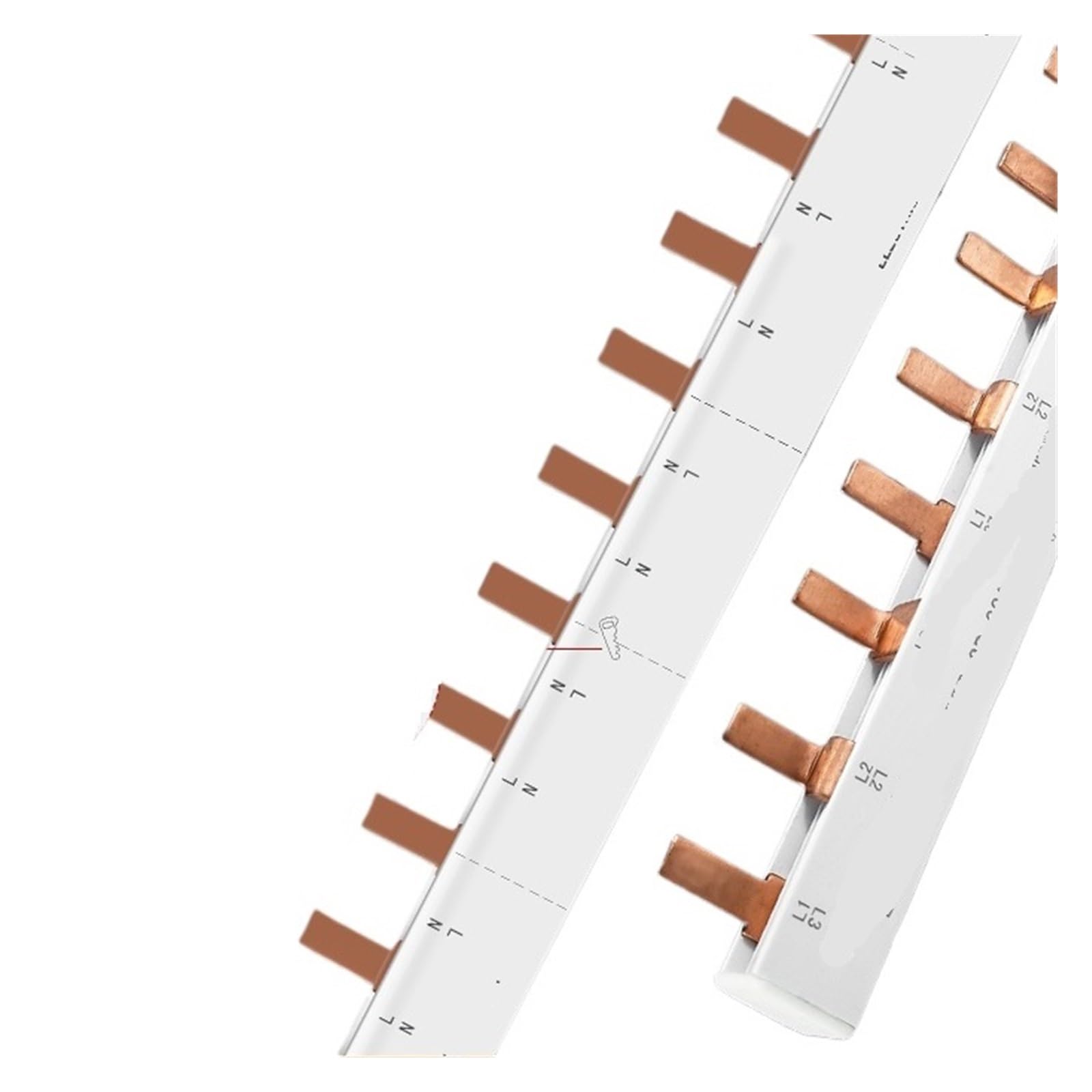 1 disjoncteur à barres omnibus en cuivre, 1P, 1P+N, 2P, bornier, barre omnibus(DF-2P-63A-24 circuits)