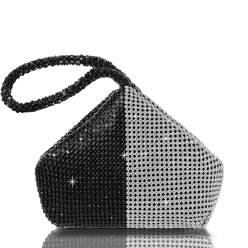 Image of BABEYOND Women's Rhinestone Clutch Evening Bags Sparkly Glitter Triangle Purse for 1920s Party Prom Wedding