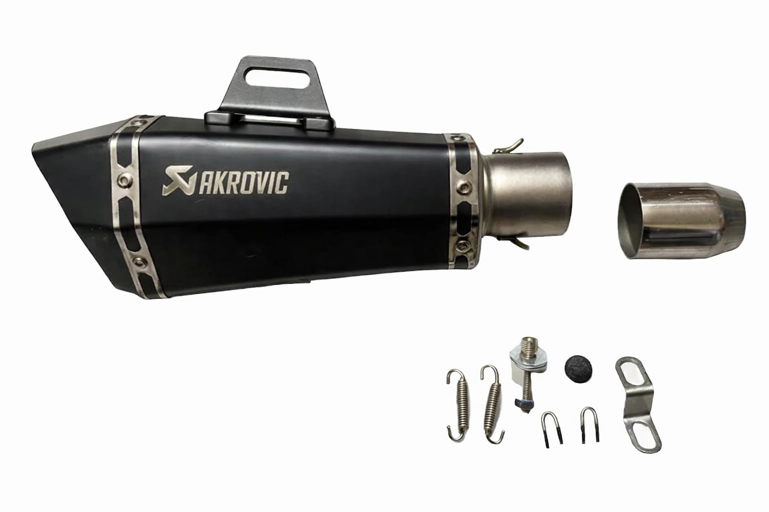 Universal Hexa Cut,Stainless Steel Slip On Exhaust Silencer 36-51 mm Muffler Pipe for All Bikes/Motorcycle (Black)