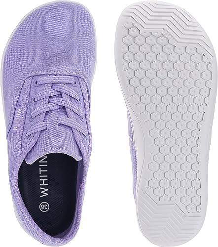 Image of WHITIN Women's Wide Toe Box Canvas Barefoot Shoes W87 | Roomy Toe Space for Wide Feet, Zero Drop for Natural Foot Position, Removable Insole, Comfort for Casual, Daily Walking, Gym