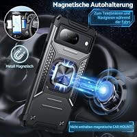 DASFOND Armor Hülle für Google Pixel 8 mit Kameraschutz Case Militärische Stoßfeste Handyhülle [Upgrade 2.0] 360 ° Ständer Cover für Auto Magnet, Schwarz – Ansicht 3