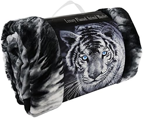 TEXTILE ARENA LUXURY 3D FAUX FUR SOFA BED THROWS/BLANKET ANIMAL PATTERN THROWS DOUBLE KING SIZE (Double (150 x 200cm), Wolf)