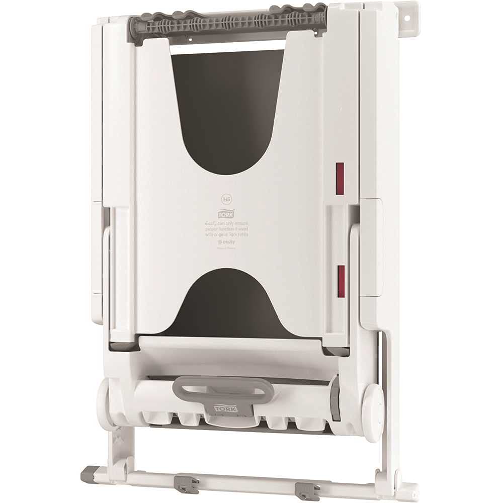 Tork PeakServe 552521 Kleiner Papierhandtuchspender für Einbauschränke, Weiß, 44 Stück