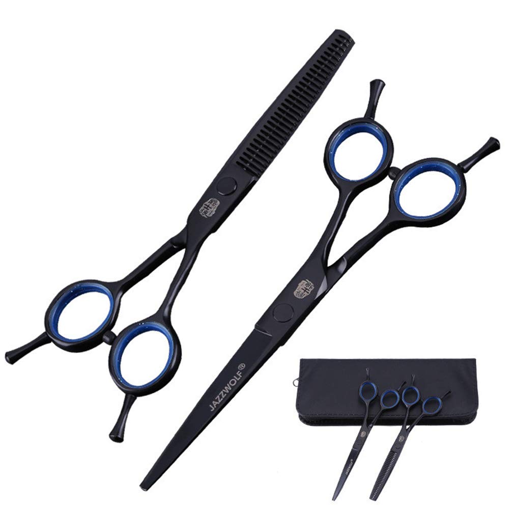 Haar-Ausschnitt-Scheren-Set (6,0 Zoll), Friseurschere Professionelle Ausdünnung Schere Set (Licht Und Sharp), Für Salon, Barbier Oder Home Use,Blau
