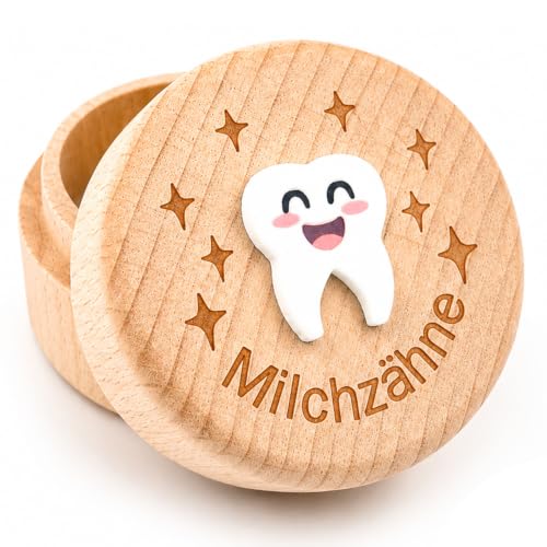 QZKJQDD Milchzahndose Zahndose Milchzähne Jungen Zahndose Milchzähne Mädchen Bedruckt mit 3D-Cartoon-Zahnmuster milchzahndose Kreative Tauf- und Geburtstagsgeschenke für frischgebackene Eltern