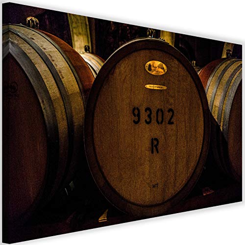 Tonneau de vin sur toile xxl decoration murale bistrot cuisine moderne