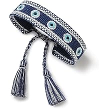 Evil Eye Woven Lover Friendship Bracelets Handmade Adjustable Tassel Friend Gift for Women An Elegant Talisman of Protection and Good Fortune