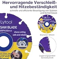 Lytool 2 tlg Sägeblatt für Winkelschleifer Holztrennscheibe 125mm – Ansicht 2