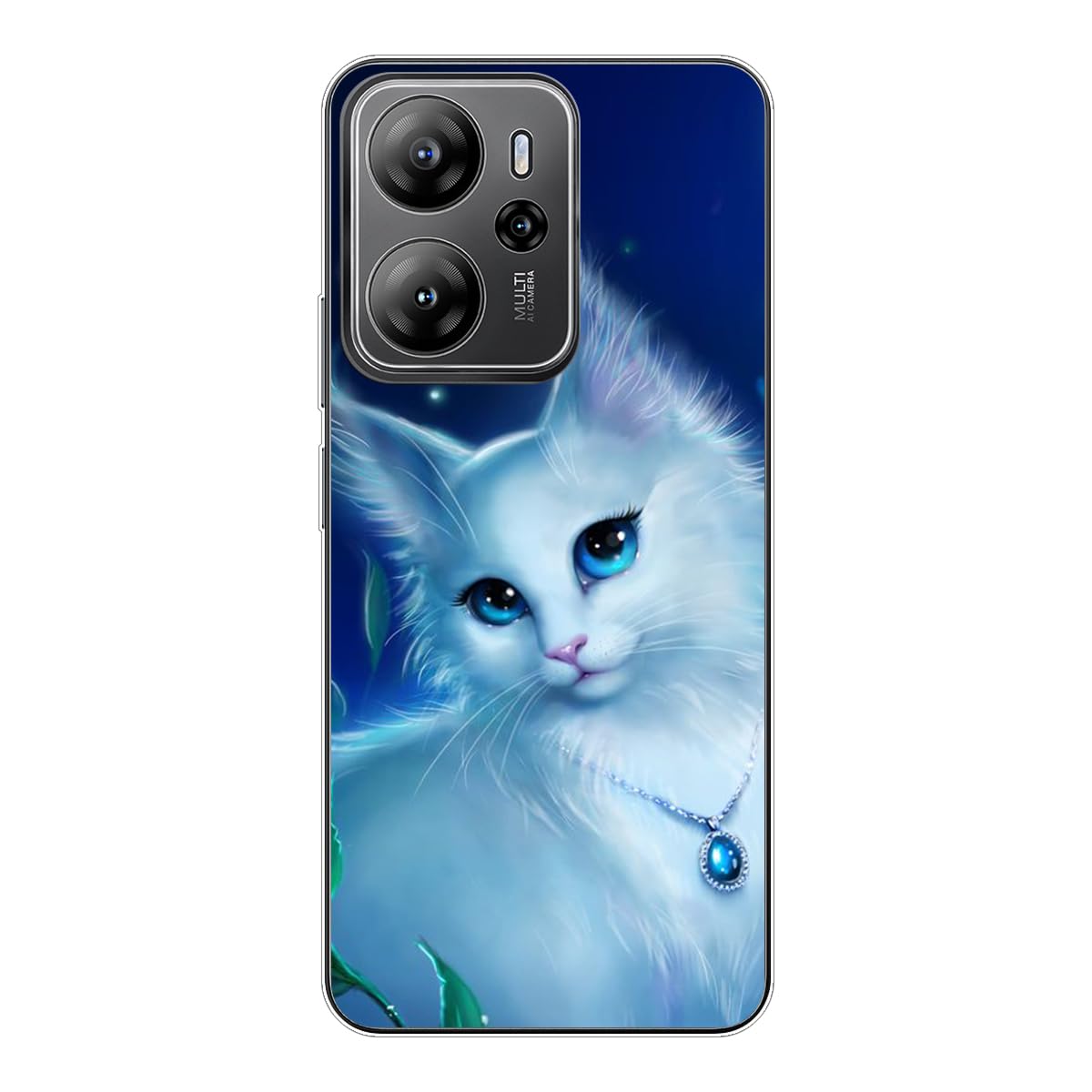 JEZSTHAI Coque Compatible Avec Blackview Oscal Tiger 13 Housse Antichoc Souple Avec Motif,Étui De Protection En TPU Silicone Bumper Case Avec Cordon De Collier Réglable,Motif*A07