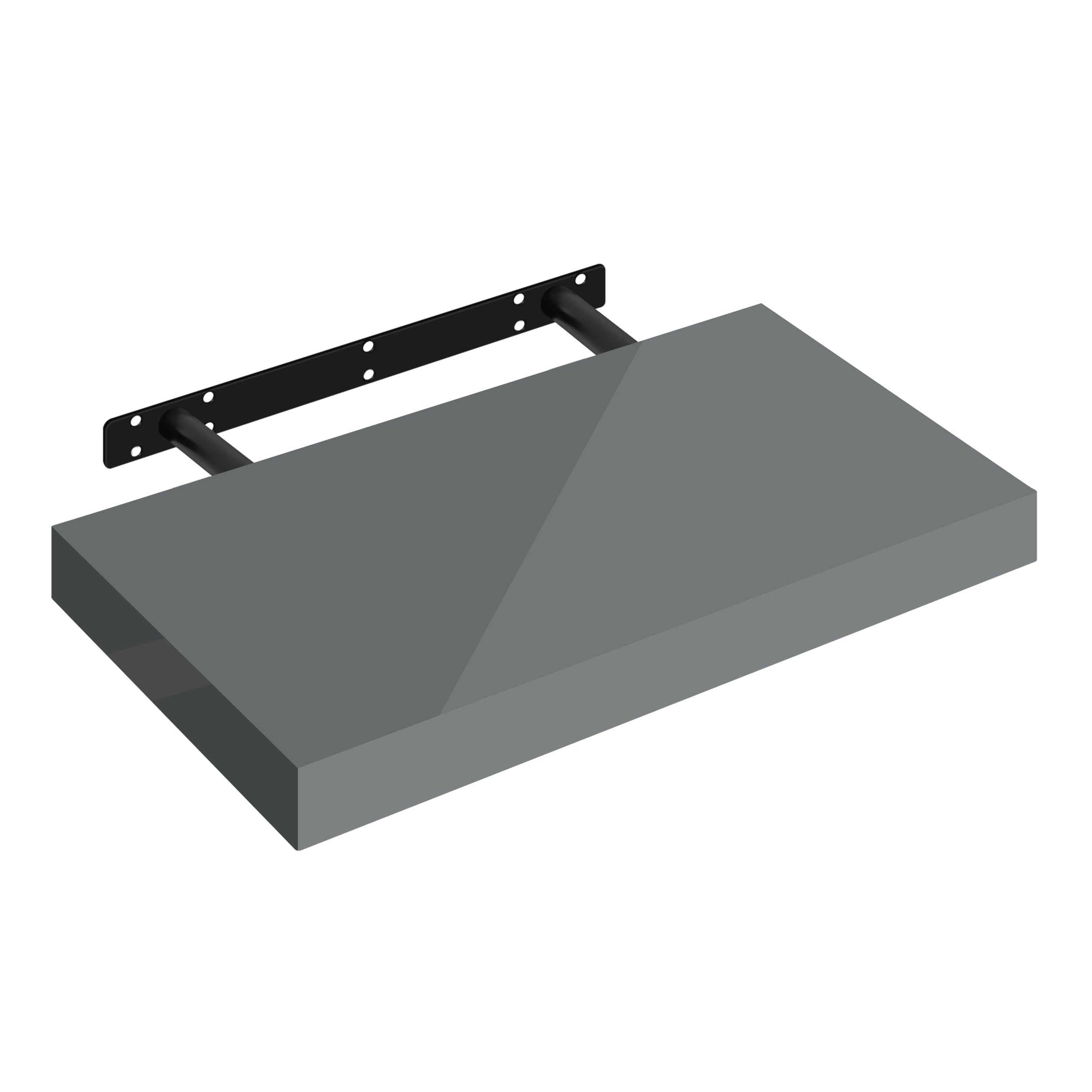 WOLTU Floating Shelf, High Gloss Gray Shelf for Wall with Strong Bracket, Wall Storage Shelf for Bedroom, Living Room, Office, Bathroom, Kitchen, MDF, 40x22.9x3.8cm โ image 1