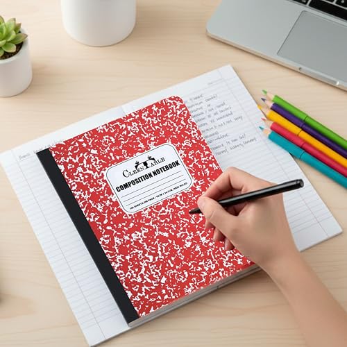 Carnets de composition lignés CLEENTABLE pour notes scolaires de format 24,5x18,5 cm - 6