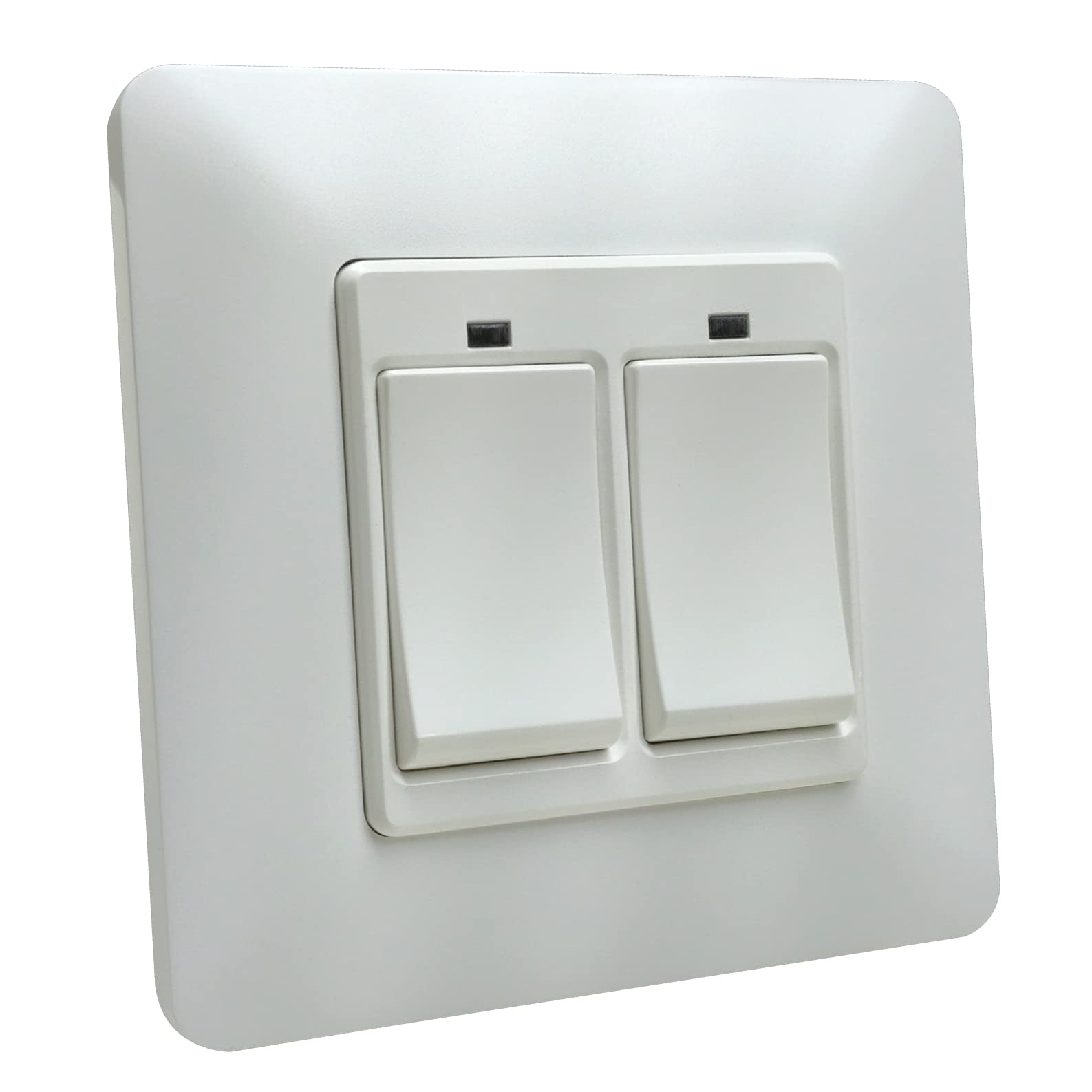 LED ATOMANT Interruptor Inteligente Wifi 2 Pulsadores, Color Blanco, Apariencia Clasica con medidas Standard, Pulsador de pared Control Mediante APP Smart Life, Compatible con Alexa, Google Assistant