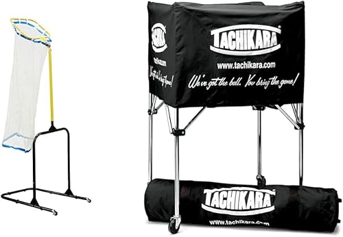 Park & Sun Sports Entrenador de voleibol + Tachikara Carrito de bolas portátil (negro)