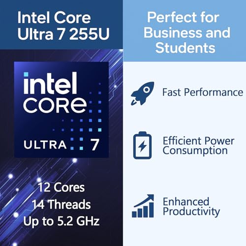 Image of HP 17.3 inch HD+ Touchscreen Laptop, Intel Core Ultra 7 255U (12-Core, Up to 5.2GHz), 8GB DDR5 RAM, 256GB SSD, Copilot AI, Backlit Keyboard, Fingerprint Reader, WiFi 6, Windows 11 Home