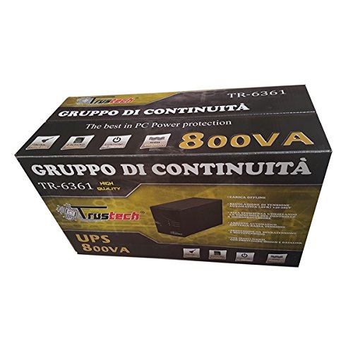 GRUPPO DI CONTINUITA' UPS 800VA PER PC MONITOR 2 PRESE STABILIZZATORE TENSIONE