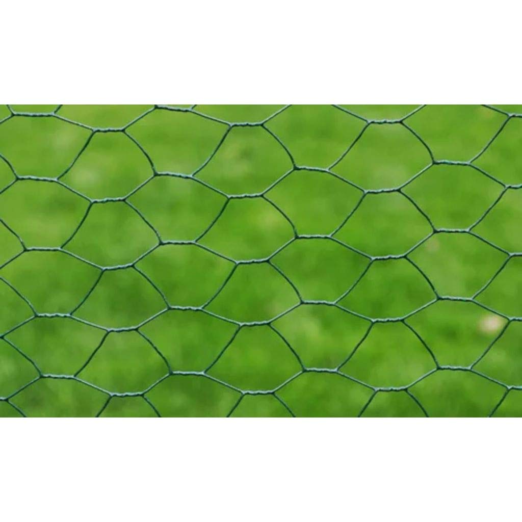 GuyAna Recinzione in Rete per Pollaio Rivestita in PVC 25x1 m Verde,Recinzione in Rete per Pollaio,Recinzioni per Pollaio,Rete per Pollame(SPU:140414)