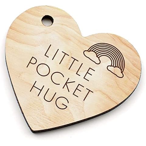 Crocowood 24 Pieces Wooden Pocket Hug Token Bulk - Pocket Hugs Bulk Keepsake Ornament Thinking of You Gifts - Wooden Tokens Pocket Hugs Miss You Gifts Cover