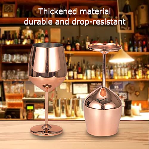 Asibt Stainless Steel Wine Glass - 500Ml - Cute, Unbreakable Wine Glasses For Travel, Camping And Pool - Fancy, Unique Portable Metal Wine Glasses For Outdoor Activities, Picnics (Set Of 2) (Gold) #TOP3