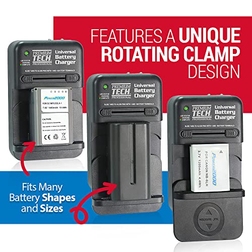 Vidpro PT-UNV Universal Li-Ion Battery Charger - Adjustable Programmable Travel Friendly Charger with Overcharge Protection and Automatic Polarity Detection Compatible with Most Battery Types